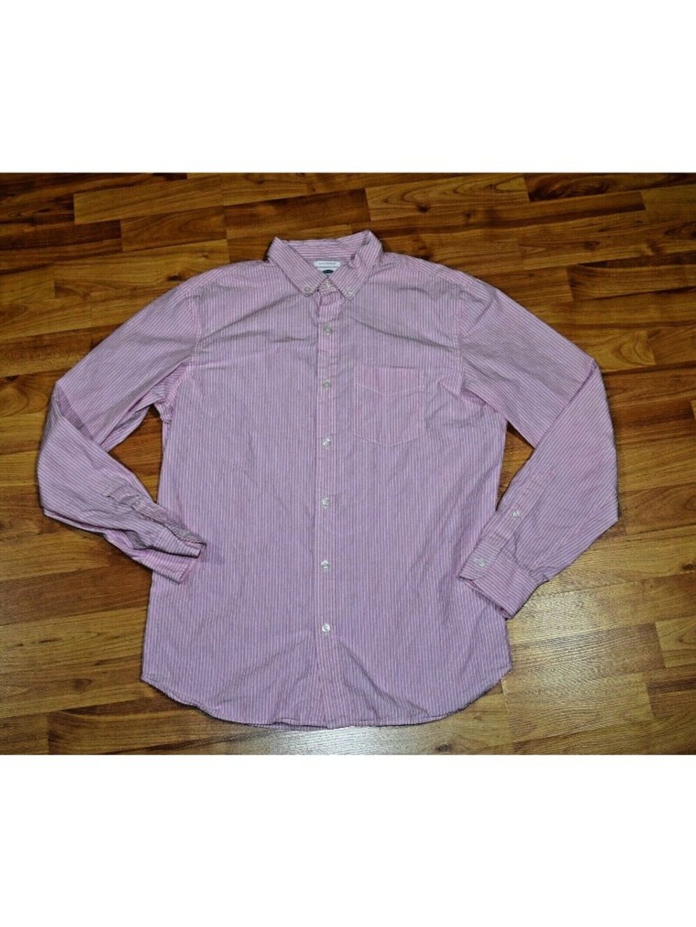 Old Navy Slim Fit Men's sz M Pink Striped Button-Front Shirt